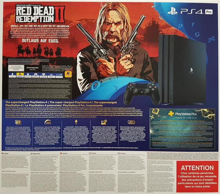 Image du produit Sony Playstation 4 Pro 1 To + Red Dead Red Redemption 2