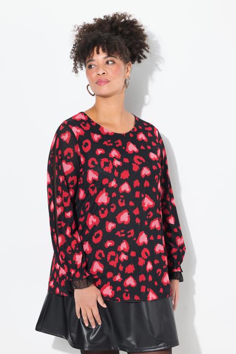 Produktbild Miamoda Meshbluse, Herz-Muster, blickdicht mit Jersey unterlegt (48)