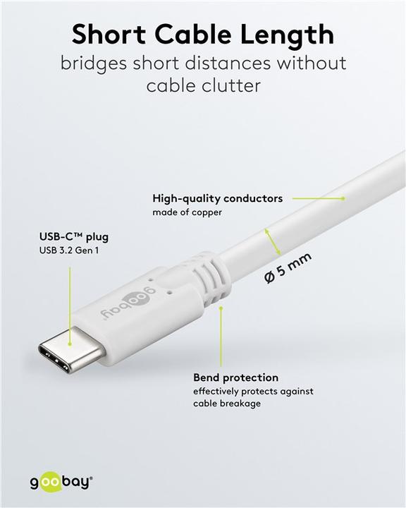 Produktbild Goobay USB-C 3.2 Kabel (0.50 m, USB 3.1)