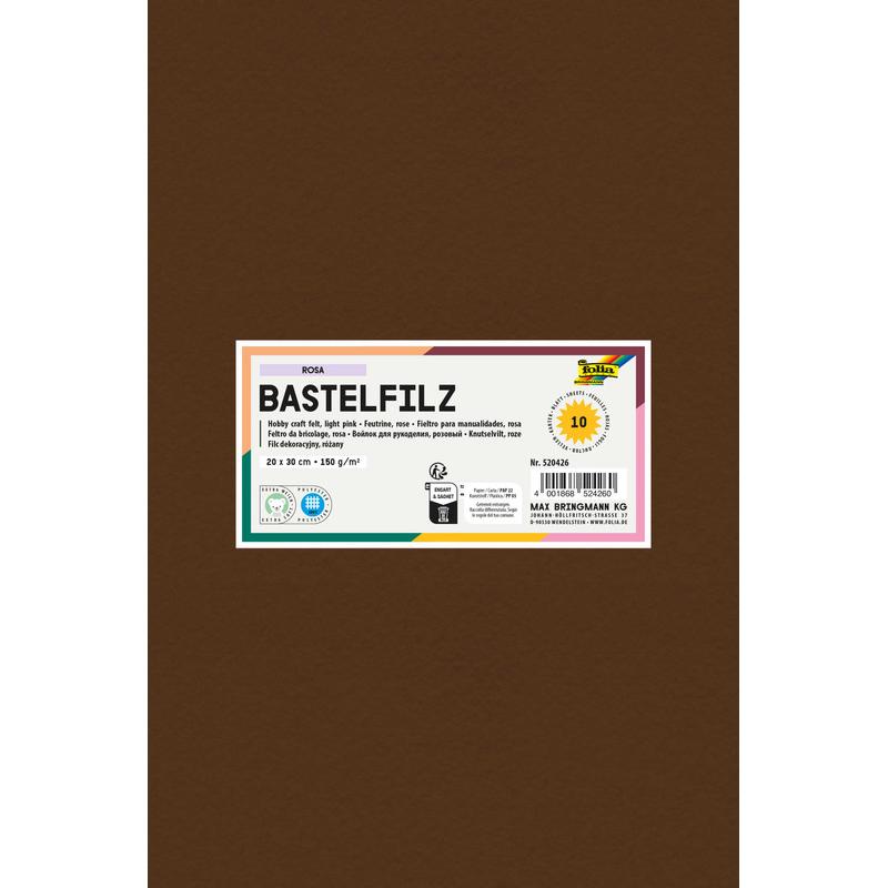 Thumbnail - Folia Bastelfilz, (B)200 x (H)300 mm, 150 g/qm, schokobraun