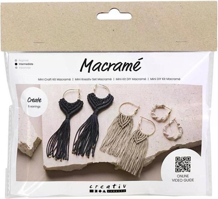 Actual product image Creativ Company Craft set macramé earrings black/olive brown/beige
