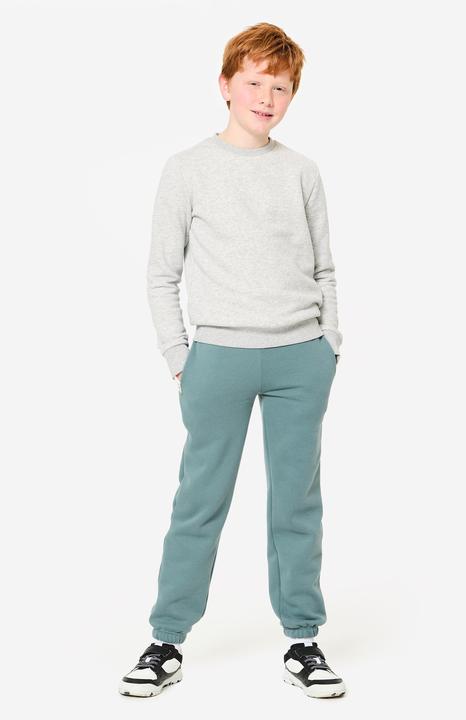 Produktbild Domyos Sweatshirt Kinder Rundhalsausschnitt warm - hellgrau (140)