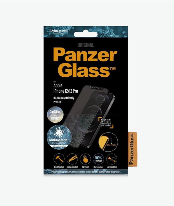 Actual product image PanzerGlass Case Friendly Black AB Privacy (1 Piece, Realme 12 Pro+, Apple iPhone 12)