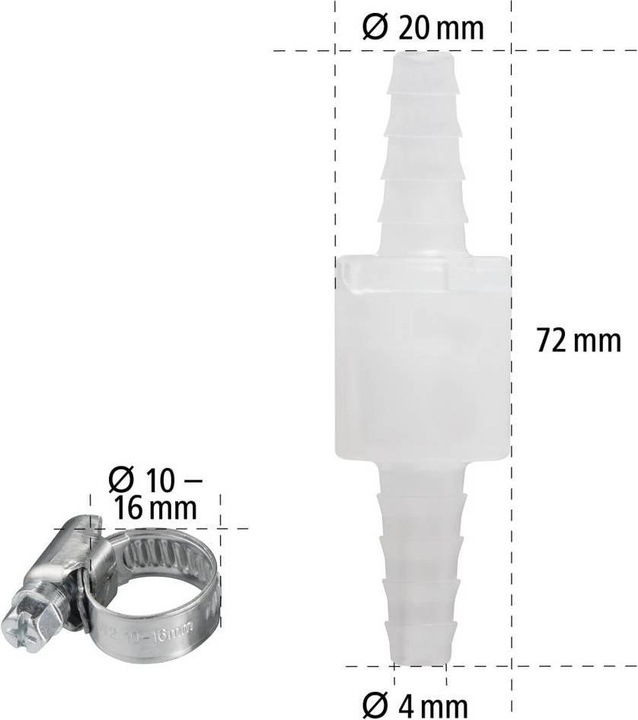 Produktbild Xavax Rückschlagventil, mit 2 Schlauchschellen, für max. Ø 10 mm
