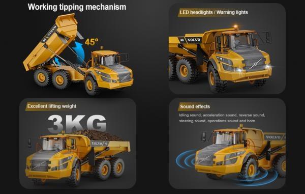 Image du produit S-idee RC Tombereau Volvo 6x6 avec benne à vis (RTR Prêt à fonctionner)