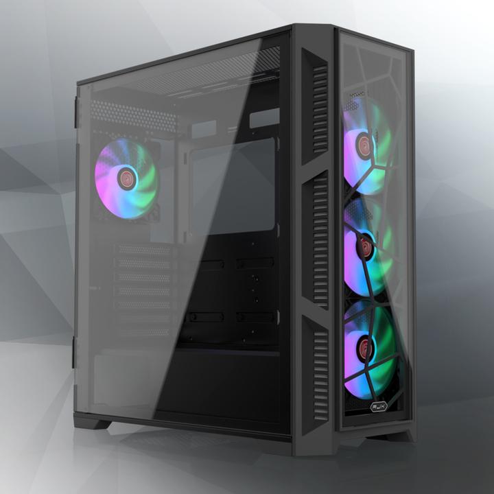 Produktbild Raijintek PONOS Ultra Midi-Tower, Tempered Glass - schwarz (Mini-ITX, ATX, mATX)