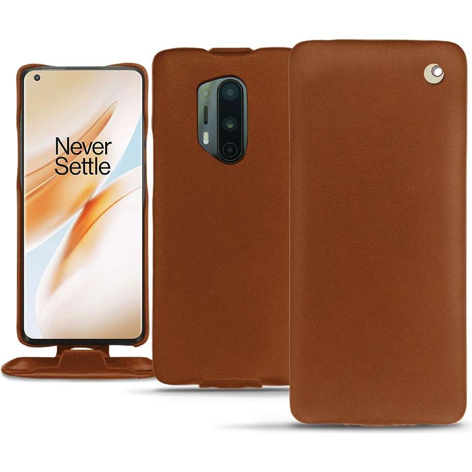 Thumbnail - Noreve Lederschutzhülle vertikal (OnePlus 8 Pro), Smartphone Hülle, Braun