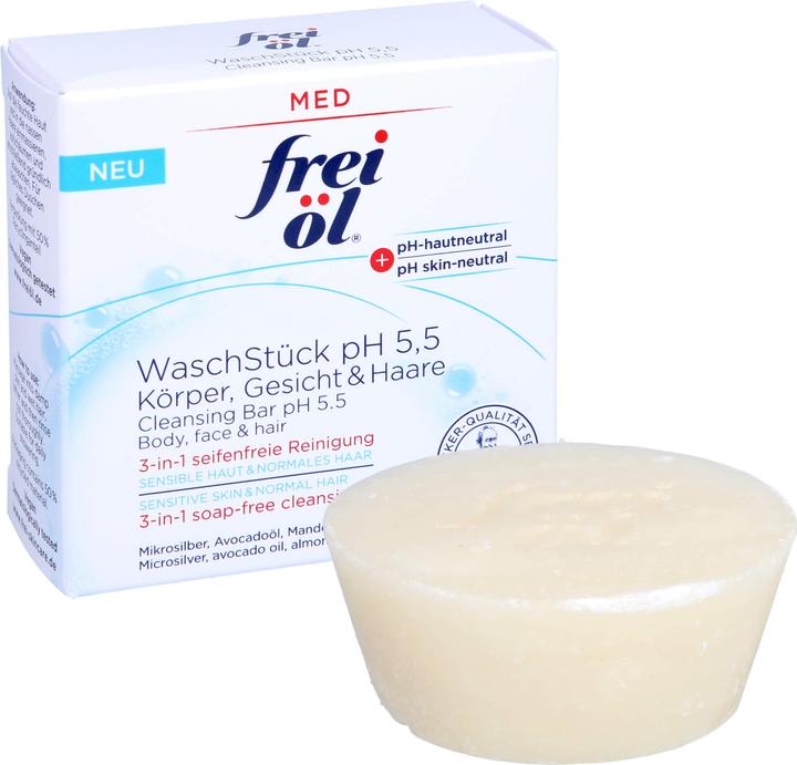 Produktbild Frei Öl WaschStück pH 5,5 für Körper, Gesicht und Haare, 90 g Seifenstück (Flüssigseife)