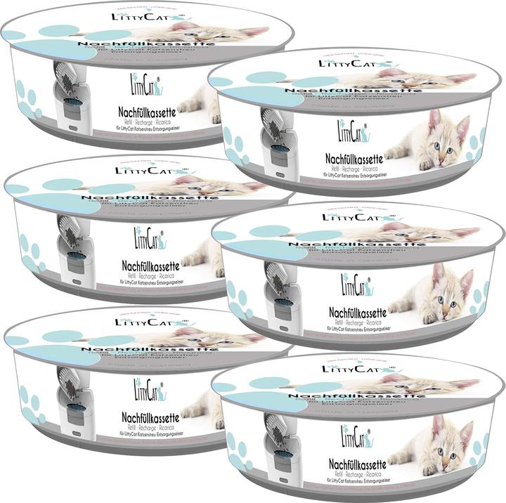 Littycat Pack de 6 recharges de seaux à litière pour chats