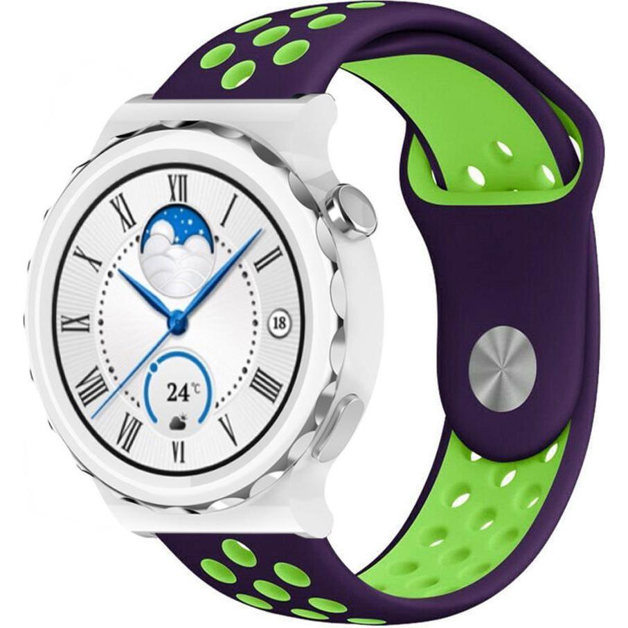Strap-it Sportarmband (Silikon), Uhrenarmband, Violett, Mehrfarbig, Grün