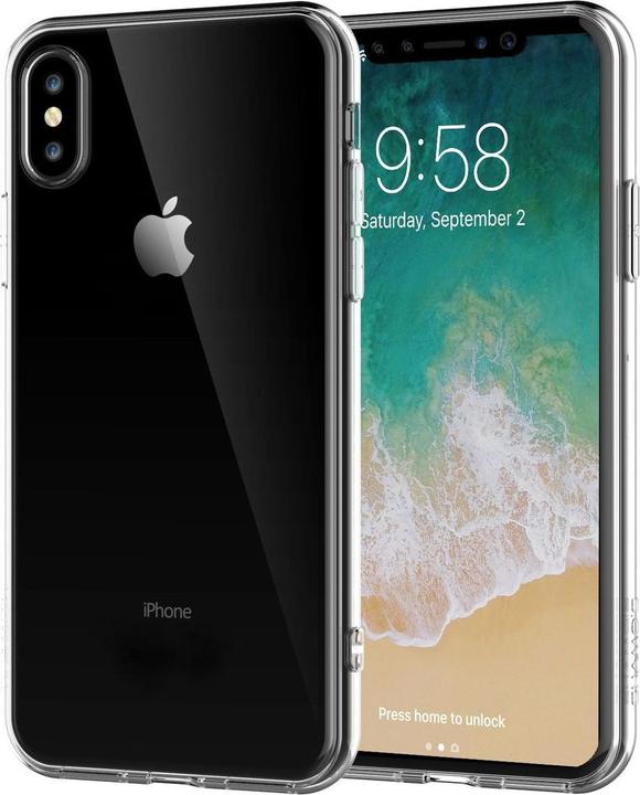 Produktbild König Design Apple iPhone X Hülle Transparent Silikon Case durchsichtige Handyhülle Bumper (Apple iPhone X)