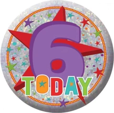 Immagine prodotto Amscan Distintivo con design olografico 6 compleanno