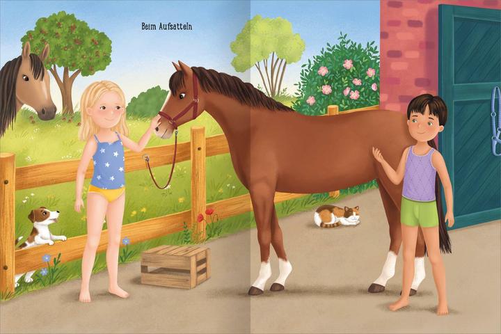 Produktbild Erstes Stickern Anziehpuppen – Reiterhof