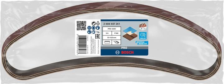Image du produit Bosch Professional Zubehör PRO X440 bande abrasive, 75 x 533 mm, G180 (180)