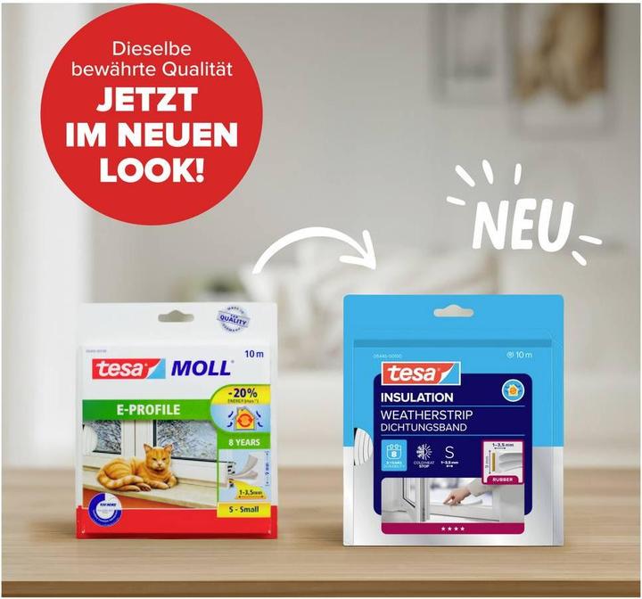 Produktbild tesa tesamoll CLASSIC E-Profil Fensterdichtung, Gummidichtung zum Isolieren