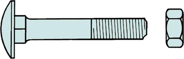 Image du produit Werkstarck Boulons tête bombée M10x 80mm acier zing (100 Vis par pièce)