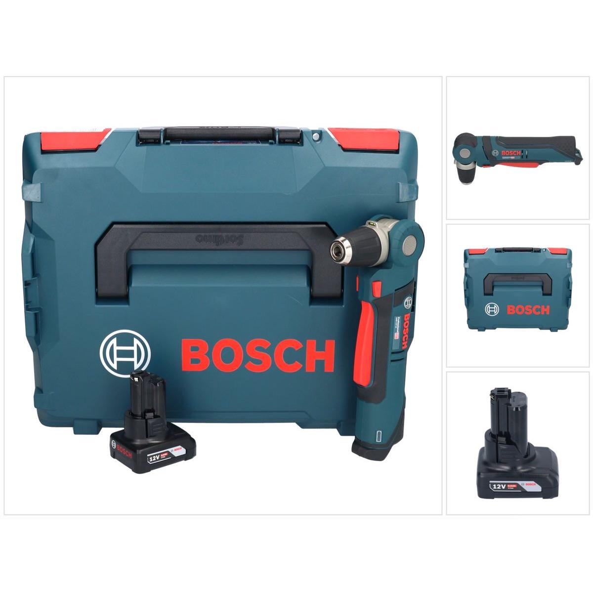 Bosch Professional, Bohrmaschine + Akkuschrauber, Bosch GWB 12V-10 Akku Winkelbohrmaschine 12V + L-Boxx + 1x Akku 6,0Ah ...