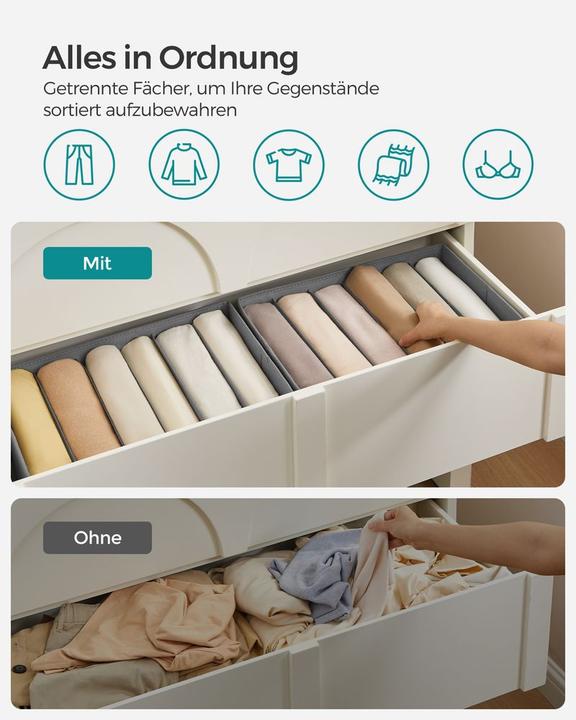 Image du produit Songmics 6-teiliges Kleiderschrank-Organizer-Set (30 cm, 6x)
