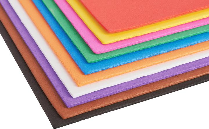 Actual product image VBS XXL foam rubber "Megapack", 50 pieces, 2 mm, 20 x 29 cm, assorted colours