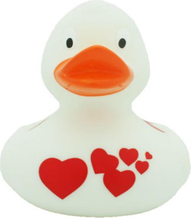 Sombo Bath duck white with red hearts