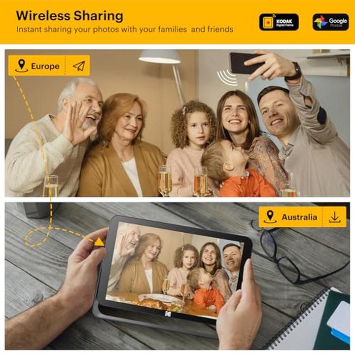 Actual product image Kodak Digital Wi-Fi Photo Frame with Touchscreen, Memory, and Battery (10.10", 1920 x 1200 pixels)