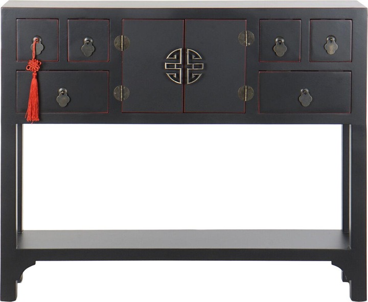 Actual product image DKD Home Decor Console Fir Black 95 x 24 x 79 cm MDF Wood