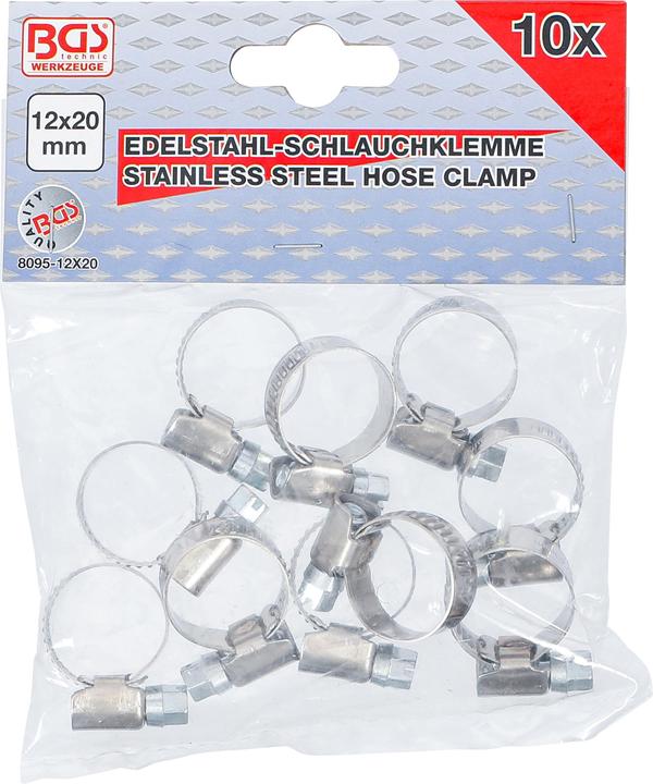 Actual product image BGS Hose Clamps Stainless 12 x 20 mm 10 pcs. (Hose clamp, 20 mm)