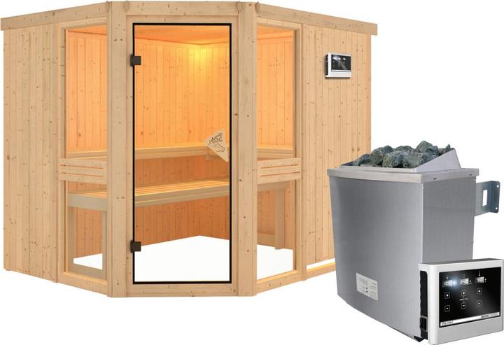 Actual product image Karibu Amelia 3 without roof rim (9 KW external control)