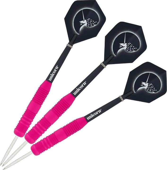 Image du produit Unicorn Core Plus Rubberised Pink Fléchettes en acier 1 jeu (26 g)