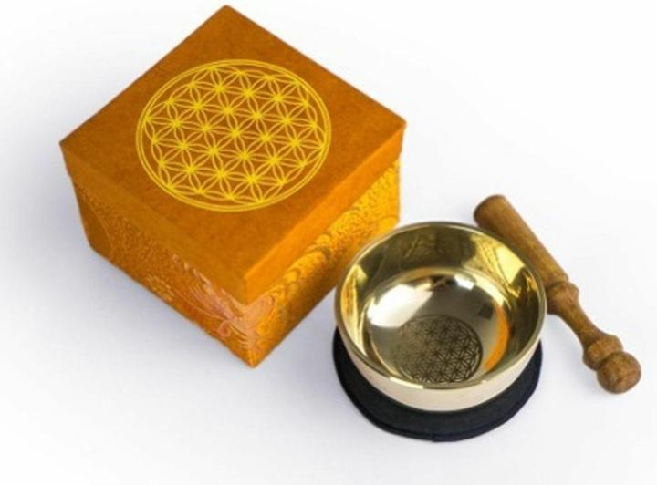 Klangschalen-Center Set di ciotole per il canto in scatola M Fiore della vita (Ciotola canterina)