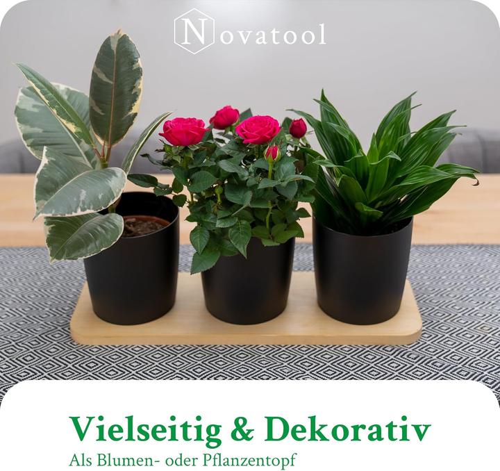 Actual product image Novaliv Stilvolle 20er Set Kräutertopf aus Kunststoff Schwarz für Jede Fensterbank, frische Küchenkr