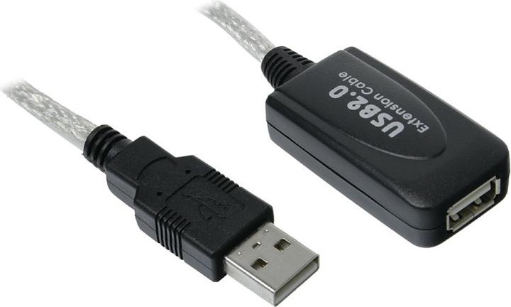 Immagine prodotto InLine Prolunga attiva USB 2.0 5m con amplificazione del segnale / ripetitore da maschio A a (5 m, USB 2.0)