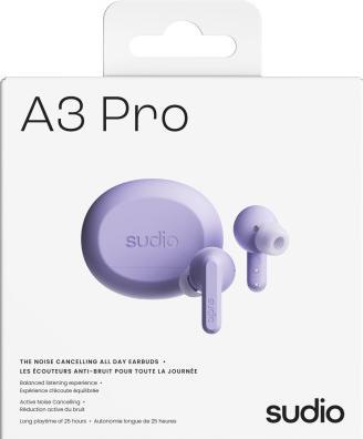 Actual product image Sudio Headphone A3 Pro Purple In-Ear True Wireless (ANC, 25 h, Wireless)