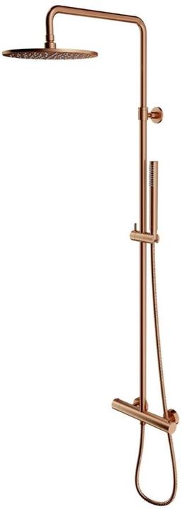 Omnires y - doucheset met thermostaat, diameter 25 cm, geborsteld koper