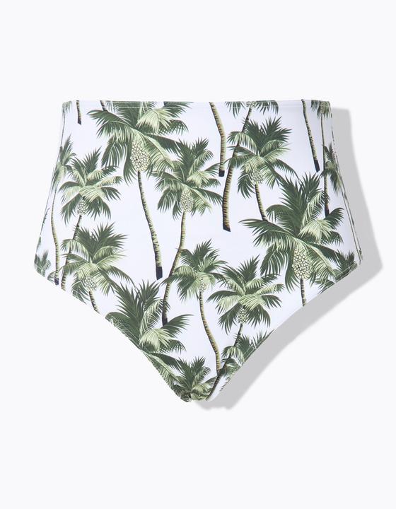 Image du produit Studio Untold Bas de bikini taille haute, imprimé palmiers