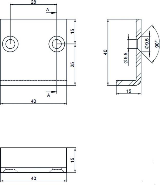 Actual product image Webi Stripe plate 2450/40x40 (1 pcs.)