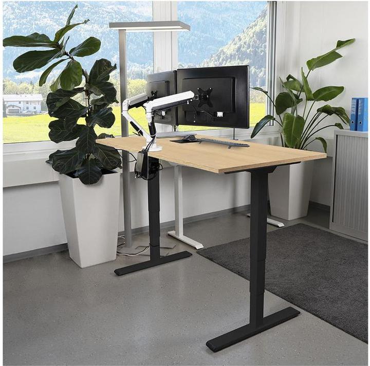 Produktbild Contini höhenverstellbarer Bürotisch 160 x 80 cm Ahorn Natur / Gestell schwarz