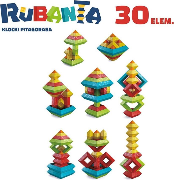 Actual product image Askato Pythagoras Rubant blocks 30 elements