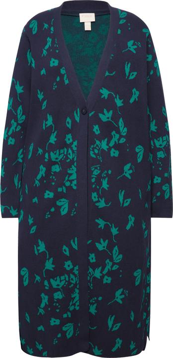 Immagine prodotto Ulla Popken Cardigan lungo con foglie, scollo a V e cotone biologico (42, 44)