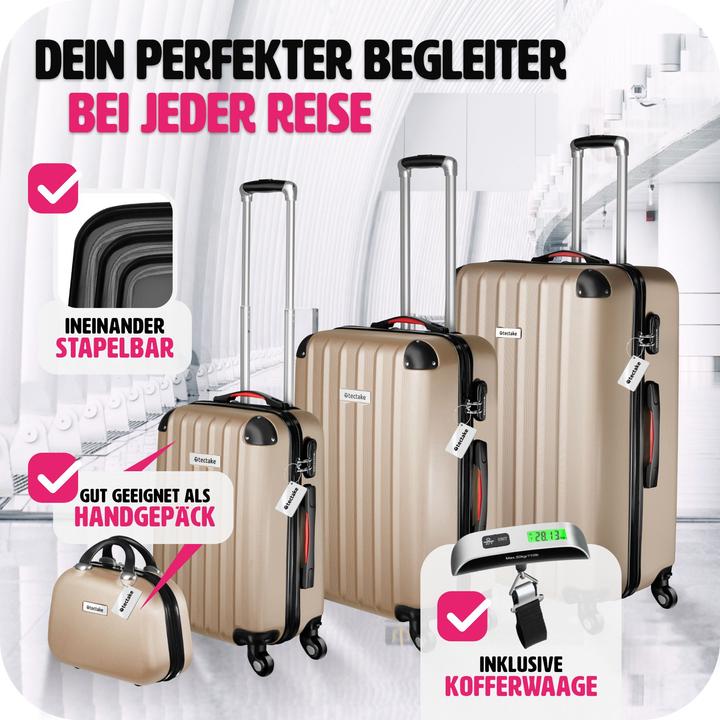 Actual product image tectake Cleo 4-piece with luggage scale (95 l)