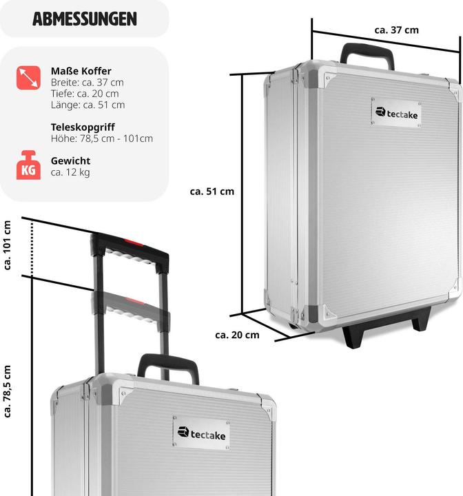 Image du produit tectake Boîte à outils sur chariot (1 pièces)
