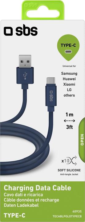 Actual product image SBS Polo Collection Type-C data cable and charger (1 m, USB 2.0)