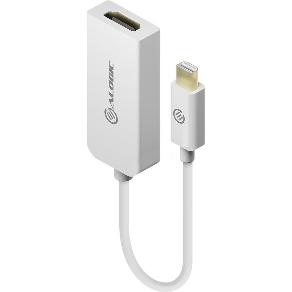 Alogic Adattatore Mini DisplayPort a HDMI M/F 15cm bianco (Mini DP, 15 cm), Adattatore dati + video, Bianco