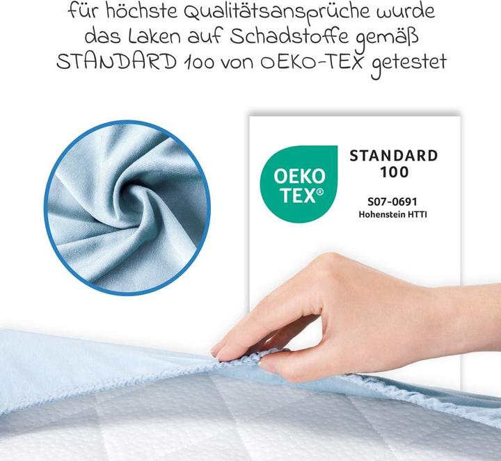 Productafbeelding Julius Zöllner Jersey hoeslaken voor wieg & wiegmatras 90x 40 cm, denim (40 x 90 cm)