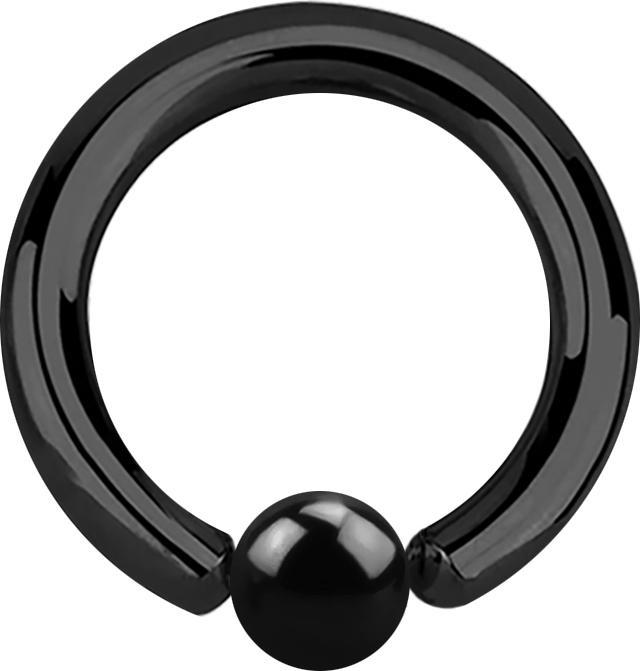Actual product image Star Piercing Ball Closure Ring black with titanium layer (without brass, Surgical steel 316L)