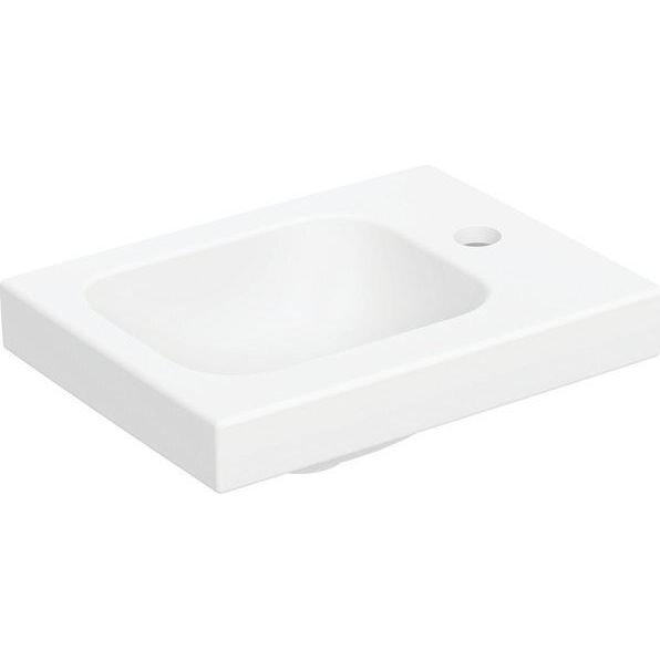 Geberit, Waschbecken, iCon Light Handwaschbecken, 38 cm x 28 cm, ohne Hahnloch, ohne Überlauf, Ablagefläche rech (390 mm...