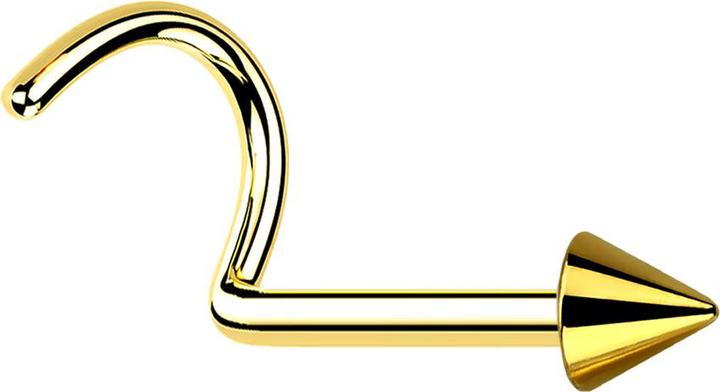 Actual product image Star Piercing Nasenstecker gebogen vergoldet mit Cone (without brass, Titanium)