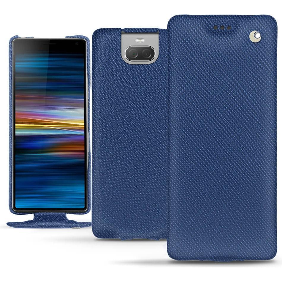 Noreve Lederschutzhülle vertikal (Sony Xperia 10 Plus), Smartphone Hülle, Blau