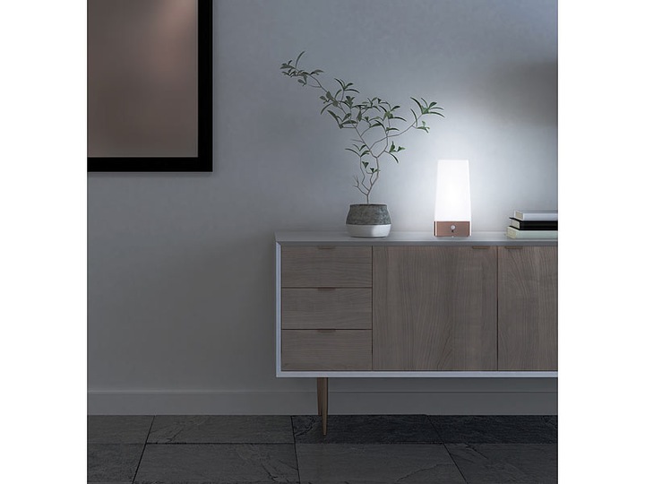 Produktbild Lunartec 2er Set LED Akku Tischlampe mit PIR Bewegungssensor, warmweiss, eckig