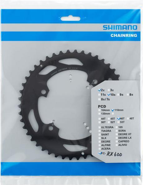 Productafbeelding Shimano Kettingblad FC-RX600-10 46 tanden NF Blister (46)